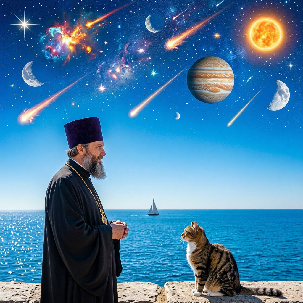 Ученый и священник не понимают, что они видят на самом деле.