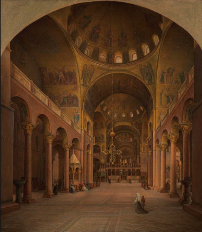 Чернецов Н.Г. «Внутренний вид собора Св. Марка в Венеции», 1846. Х., м., 92х84