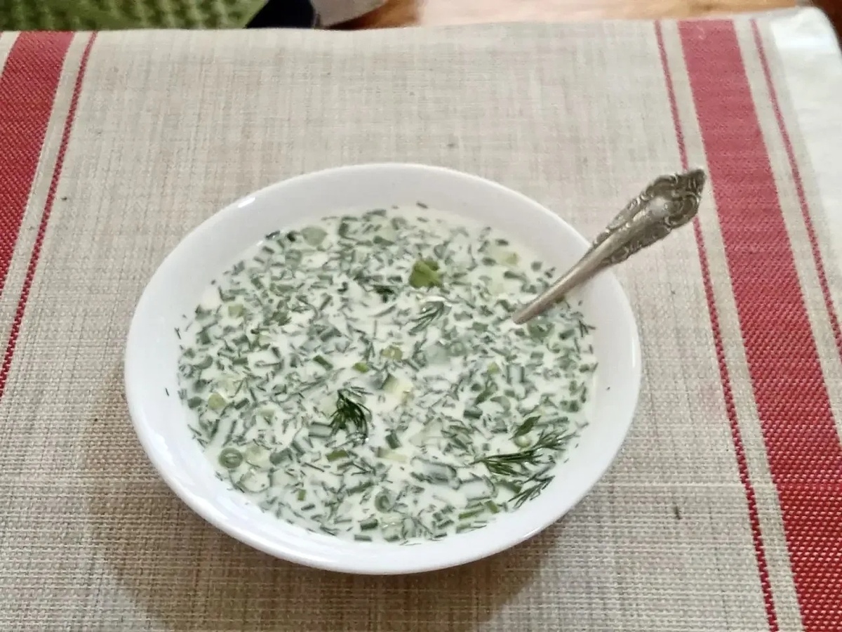 Окрошка готова, пора обедать.