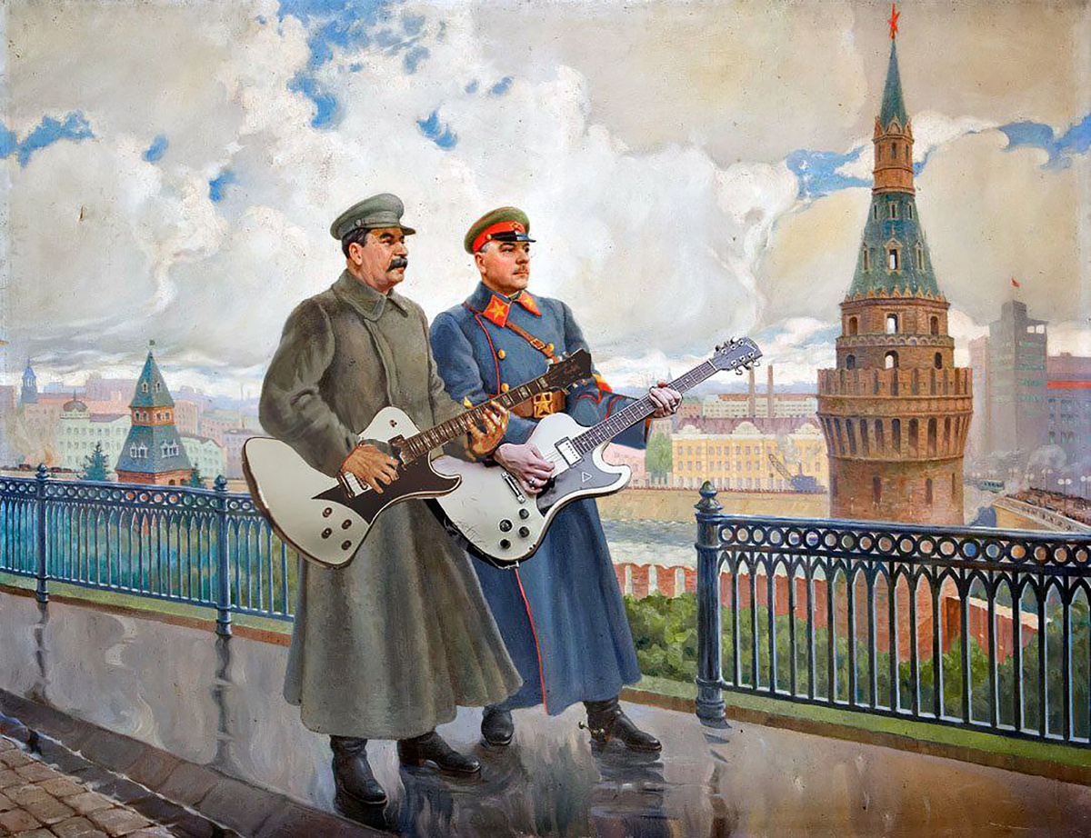 Коллаж на картину Александра Герасимова "И. В. Сталин и К. Е. Ворошилов в Кремле" (1938) 