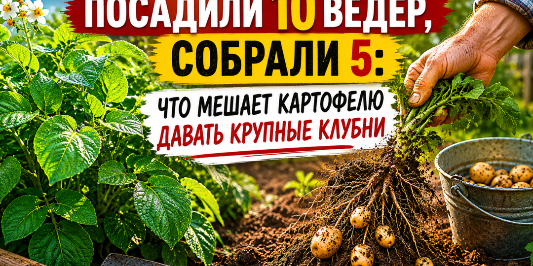 Посадили 10 вёдер, собрали 5: что мешает картофелю дать крупные клубни