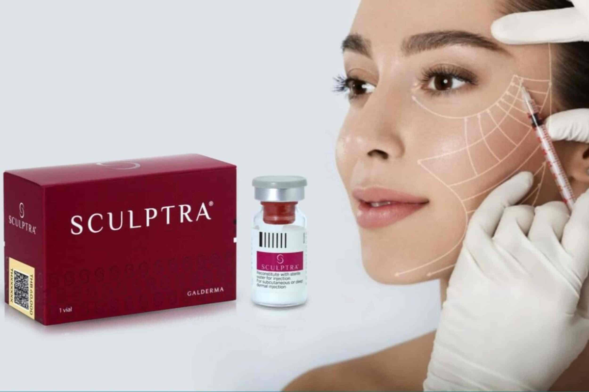 Sculptra — биостимулятор на основе полимолочной кислоты, который запускает выработку собственного коллагена и восстанавливает плотность и контуры лица.