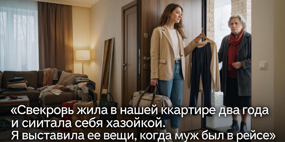 Свекровь жила в нашей квартире два года и считала себя хозяйкой. Я выставила её вещи, когда муж был в рейсе