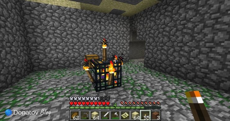    Спаунер в данже в Minecraft