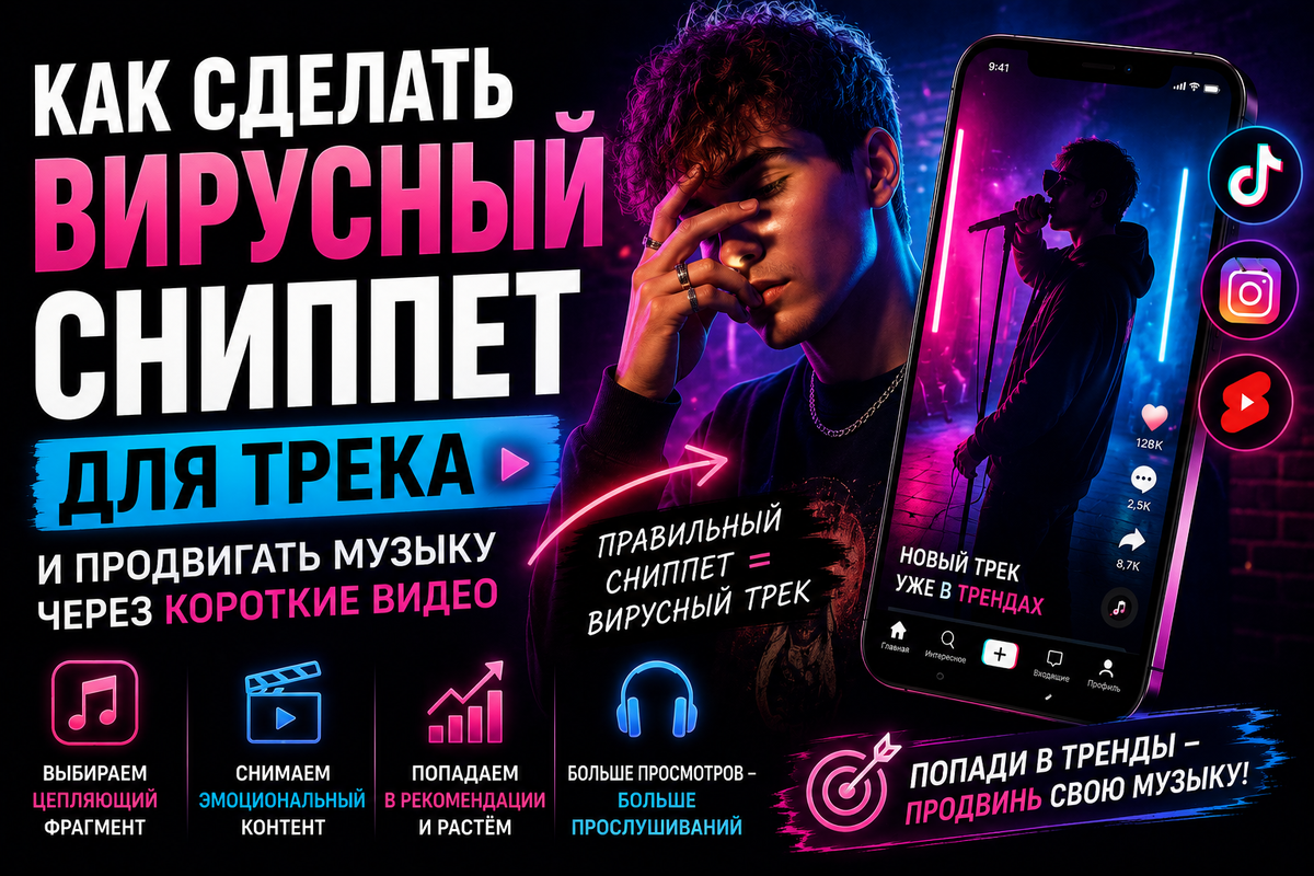 Как сделать вирусный сниппет для трека и продвигать музыку через короткие видео