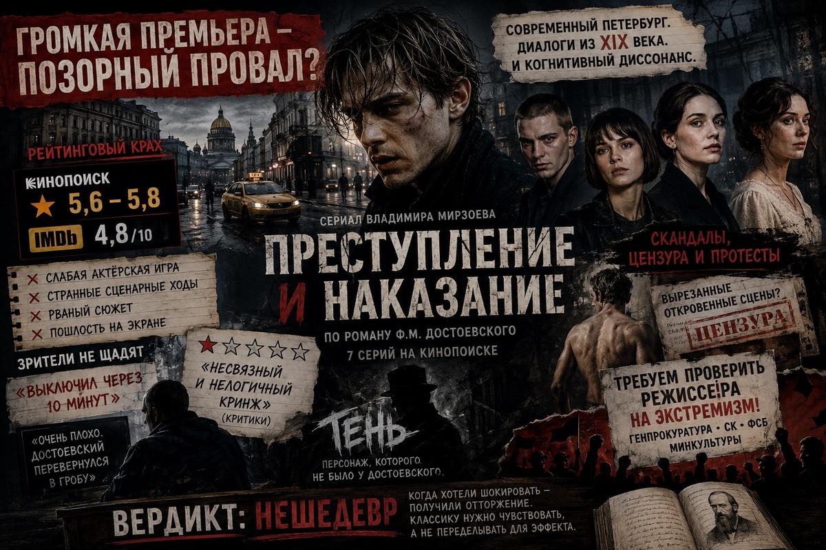 сериал "Преступление и наказание", анализ в виде инфографики