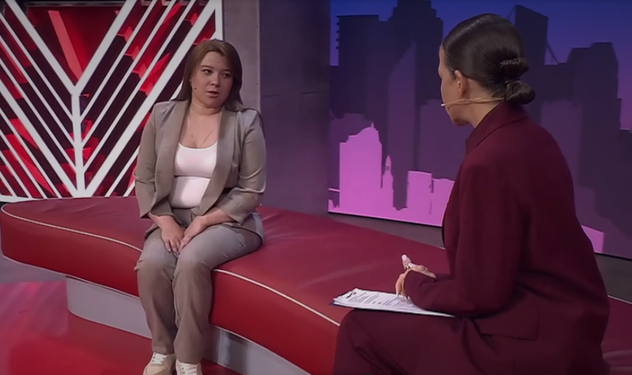 Екатерина Вильман в студии Первого канала