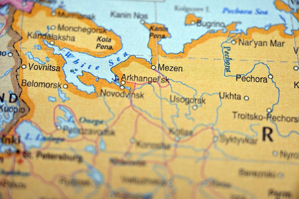 Карта Архангельской области. Источник: Shutterstock, Blue Mist Film Studios