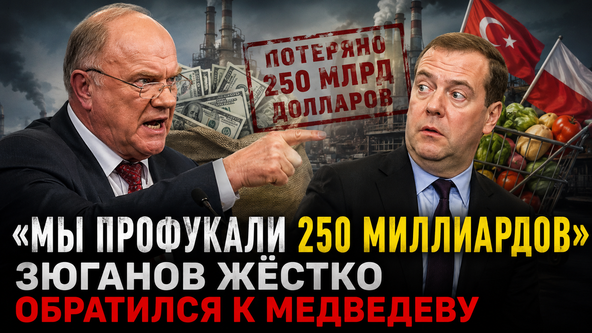 «Профукали 250 миллиардов»: жесткое обращение Зюганова к Медведеву