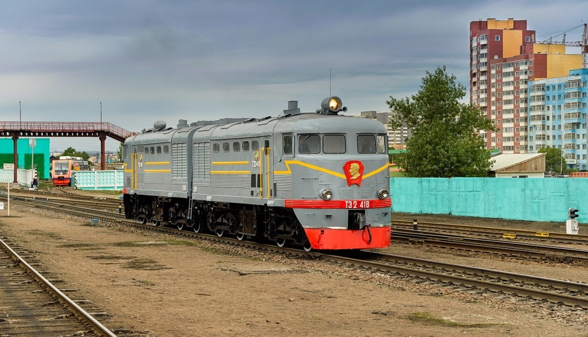 Станция Улан-Батор. 2014 г. Автор Н. Батхурел. Паровоз ИС.