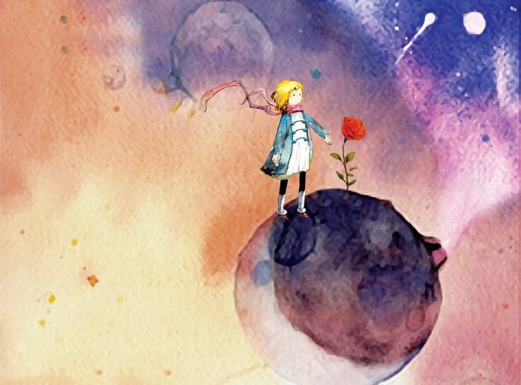 Иллюстрация к книге А. де Сент-Экзюпери "Маленький принц" - планета Маленького Принца