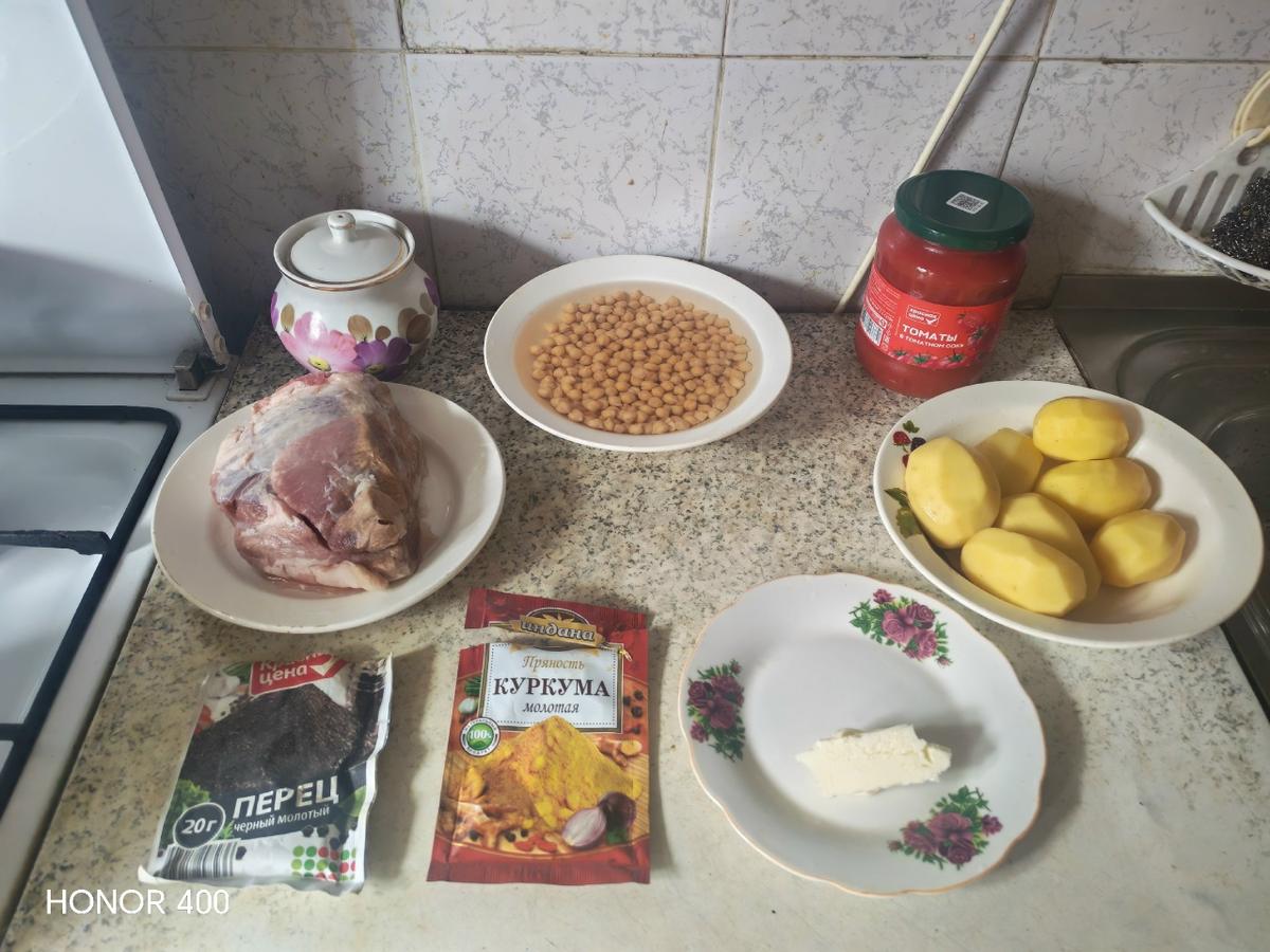 Продукты, необходимые для приготовления супа