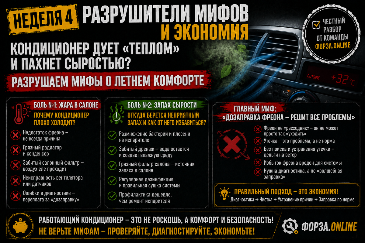 Кондиционер дует «теплом» и пахнет сыростью? Разрушаем мифы о летнем комфорте