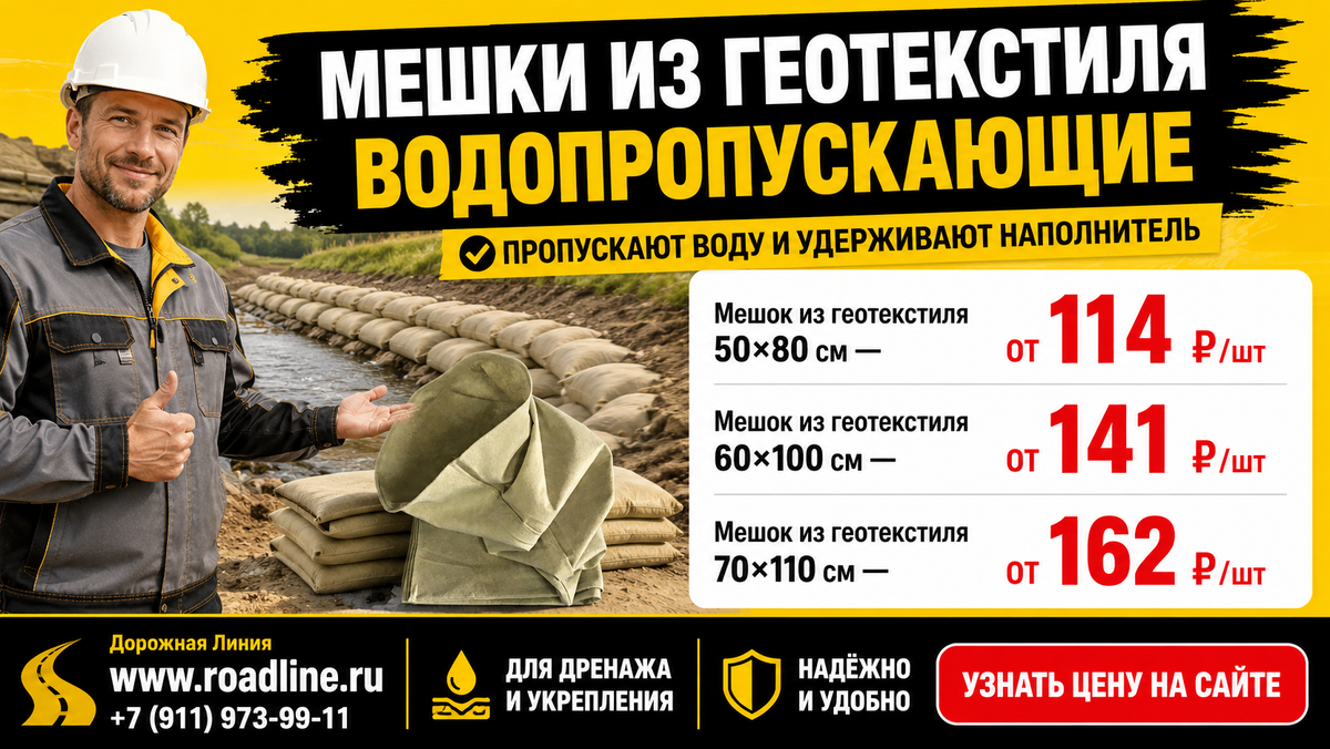 Мешки из геотекстиля, которые пропускают воду