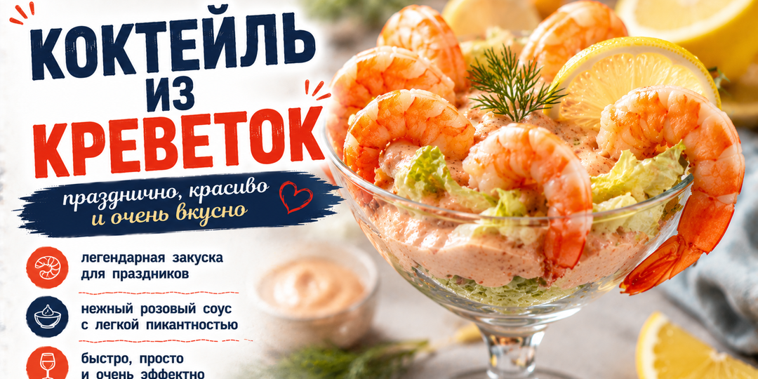 🍤 Коктейль из креветок. Классическая праздничная закуска, которая снова возвращается на столы
