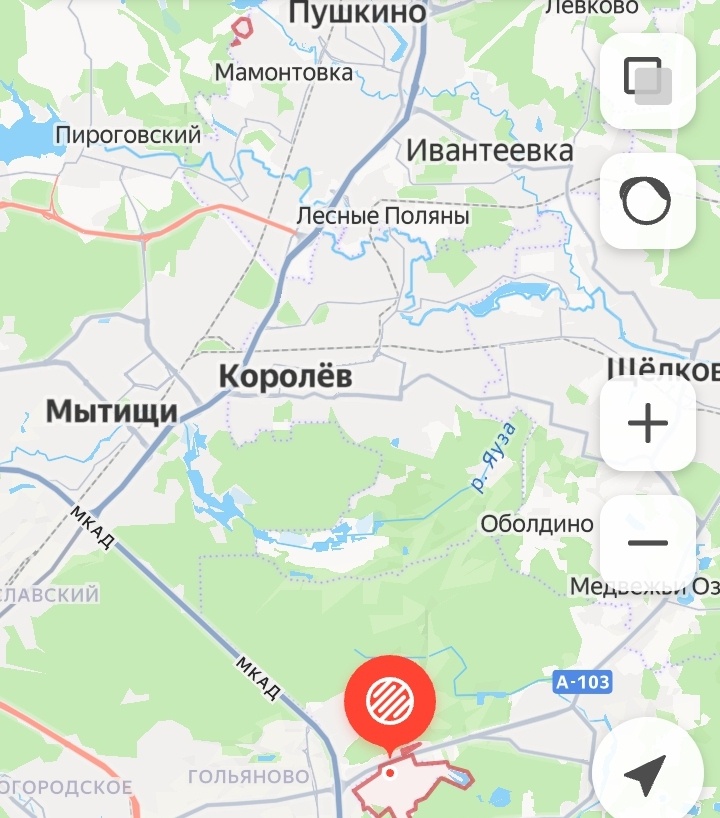 Район Восточный на карте Москвы. Видите в Пушкино эти красные кусочки? Это и есть Акулово. Отсюда: ,,Яндекс.Карты'' .