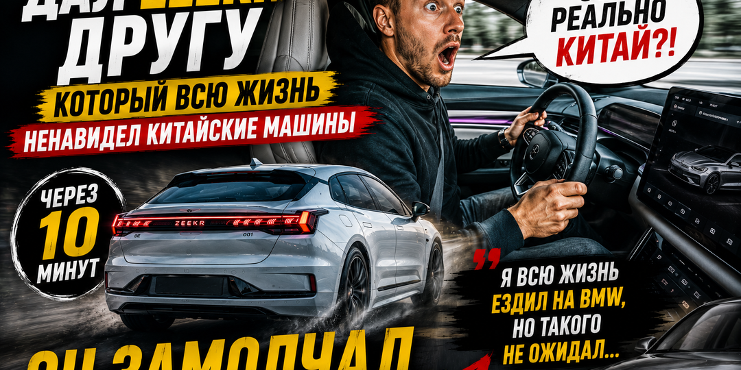 Я дал Zeekr другу который всю жизнь ненавидел китайские машины. Через 10 минут он замолчал