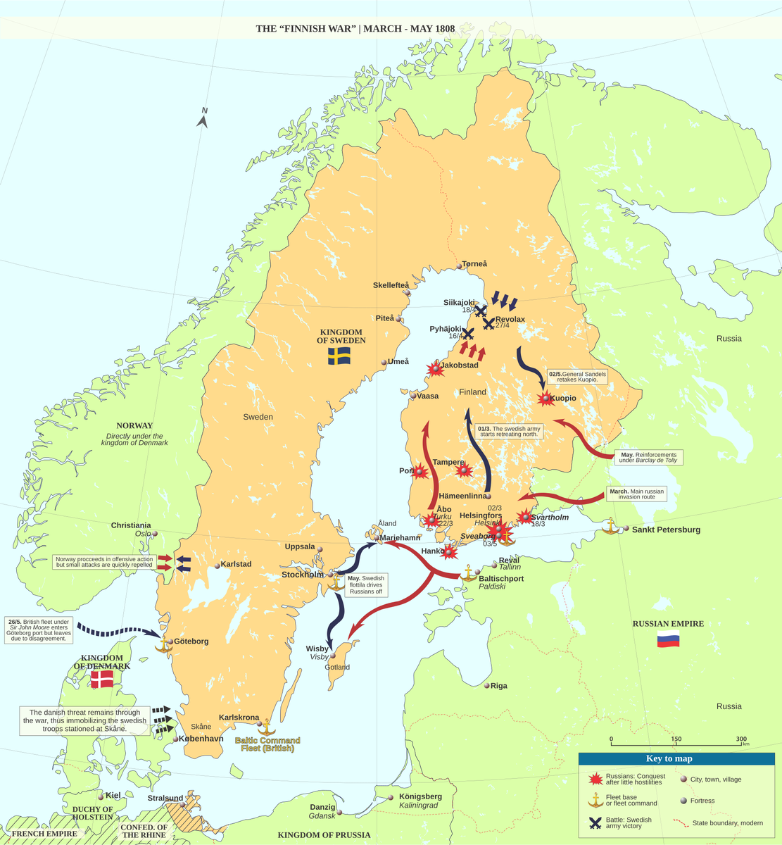 Ход войны в марте-мае 1808 г.