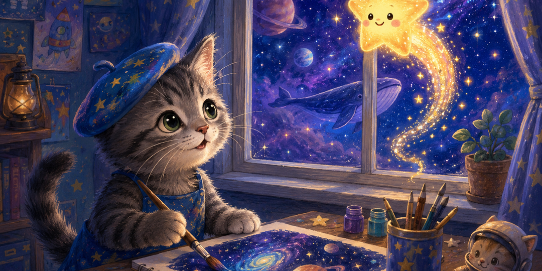 Сказка про котика, котрый любил рисовать космос