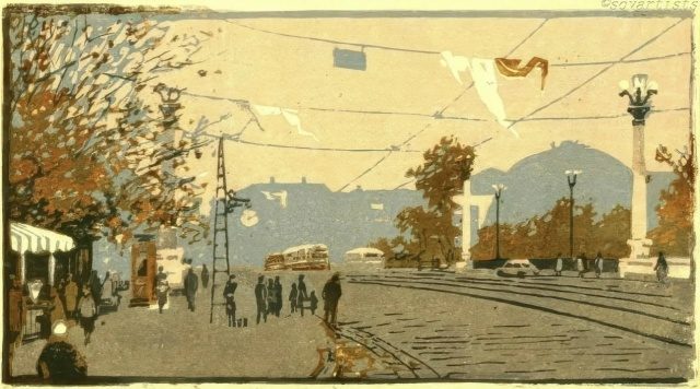 Нина Гаврилова. «Иваново. Площадь Пушкина». 1959