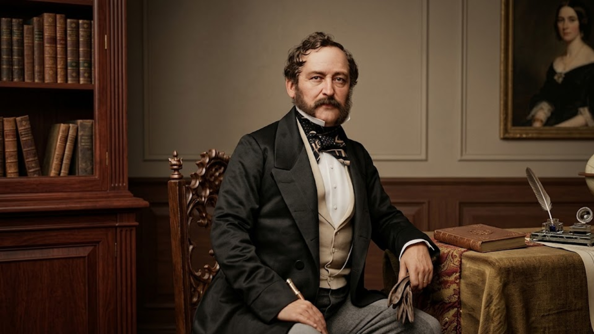 Эдуард Стекль — русский дипломат, организатор продажи Аляски 1867 года. Усталый пожилой мужчина с бакенбардами.
