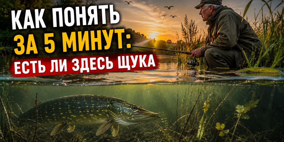 Старый рыбак показал, как понять за 5 минут: есть ли щука в этом месте
