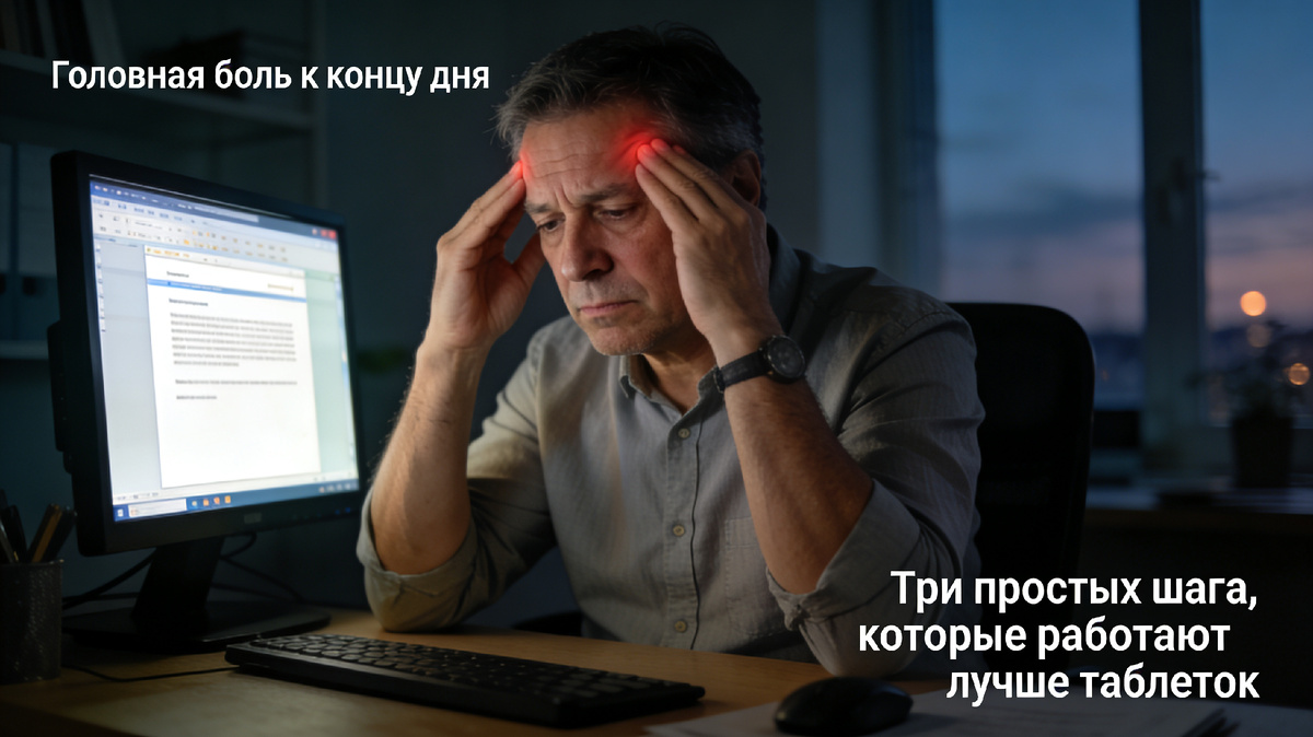 Ближе к вечеру болит голова: что чаще всего виновато и как не доводить до приступа