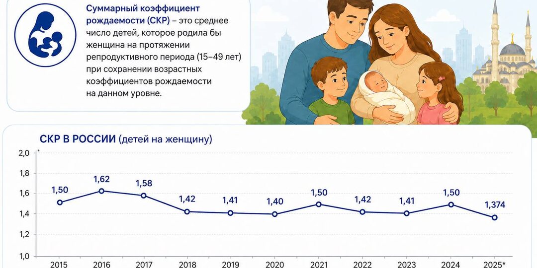 Суммарный коэффициент рождаемости: межрегиональные сопоставления