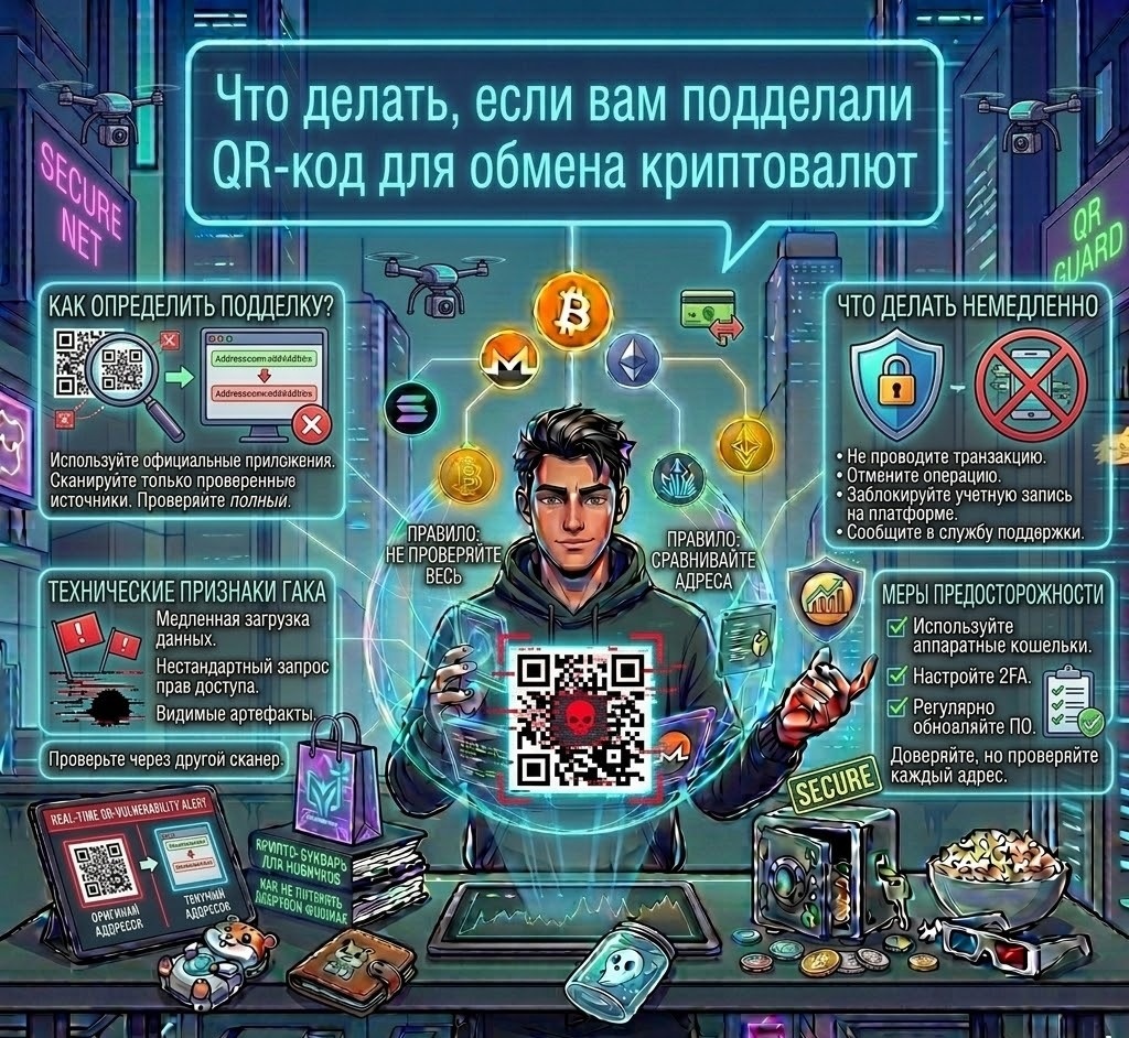 Что делать, если вам подделали QR-код для обмена криптовалют