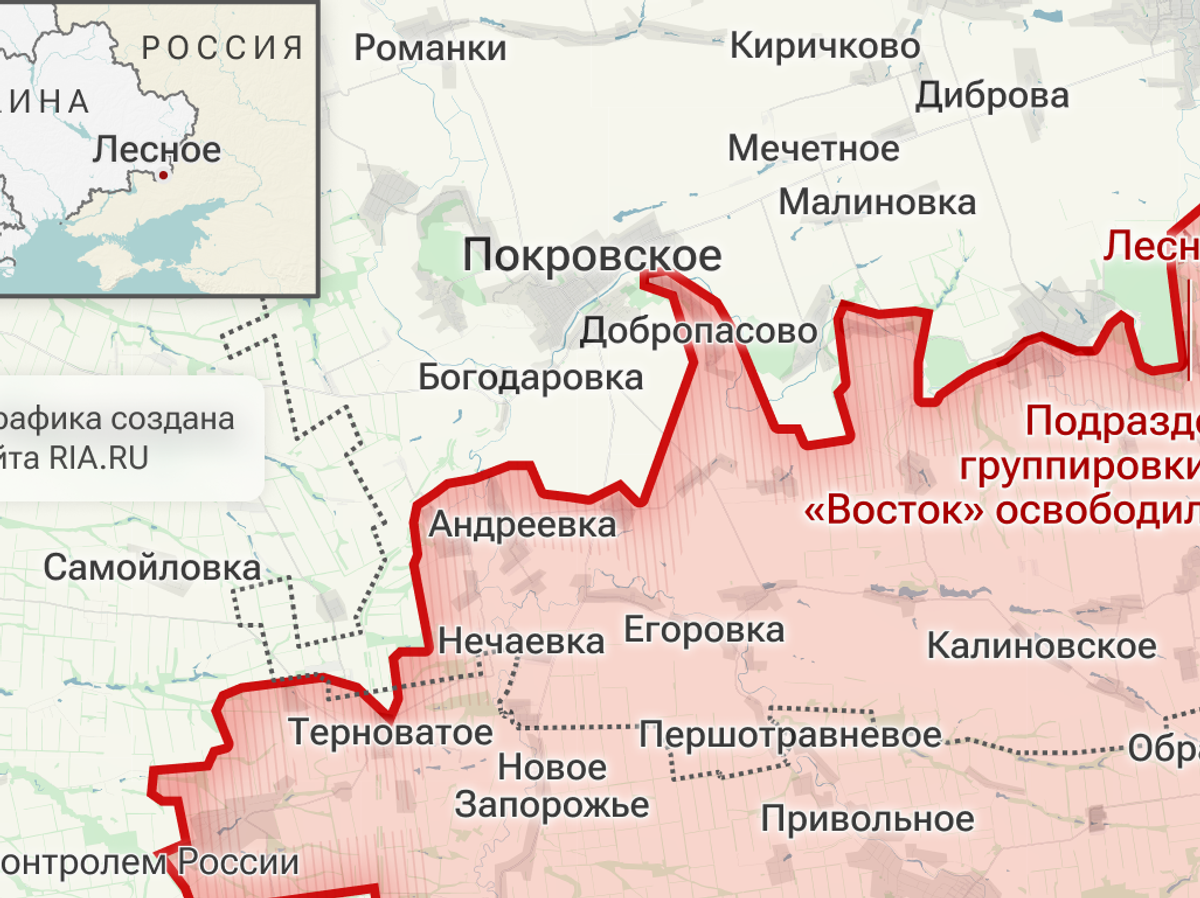    Подразделения группировки войск "Восток" освободили Лесное в Днепропетровской области | © Инфографика