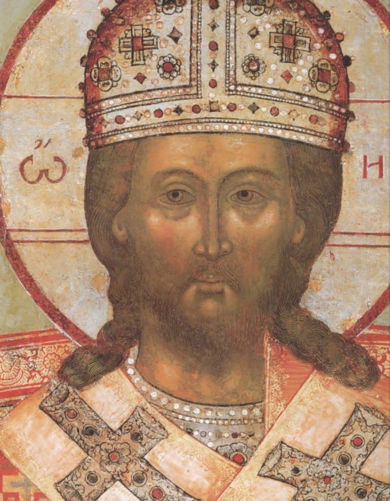 Христос Великий Архиерей (фрагмент иконы). Костромской музей-заповедник, XVII в.