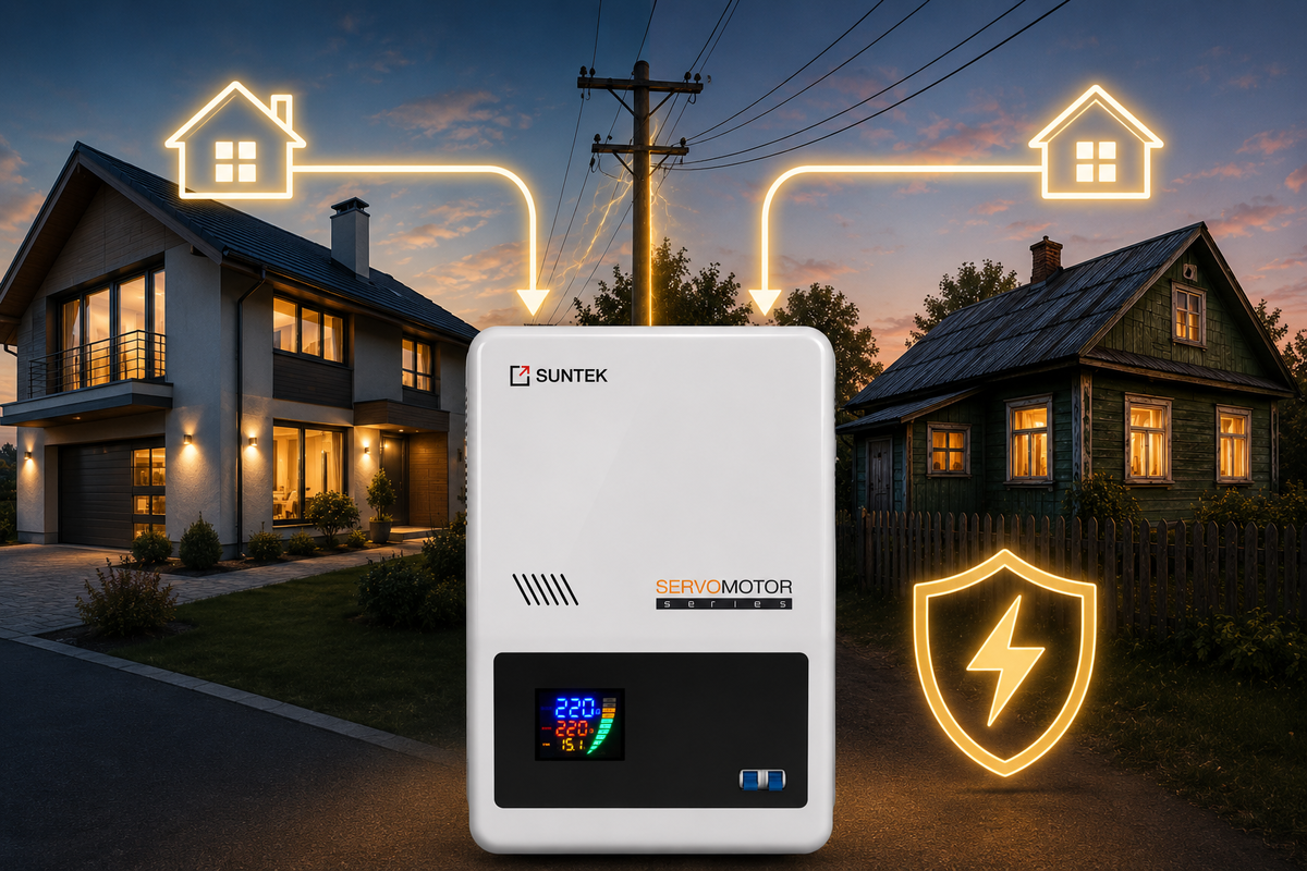 Стабилизатор напряжения SUNTEK SERVOMOTOR  с функцией ГРОЗОЗАЩИТА