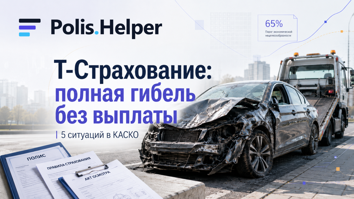 Конструктивная гибель — особый режим урегулирования. Что в правилах Т-Страхования выводит её из покрытия.