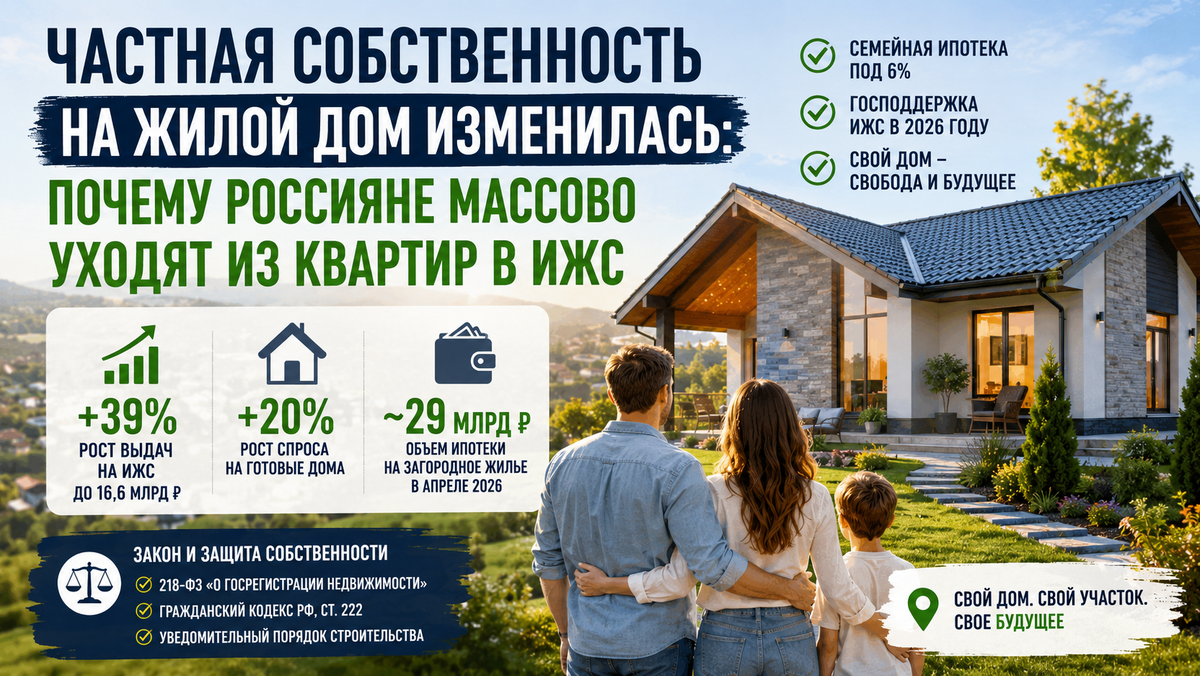 Частная собственность на жилой дом изменилась: почему россияне массово уходят из квартир в ИЖС - СК АССЕТ