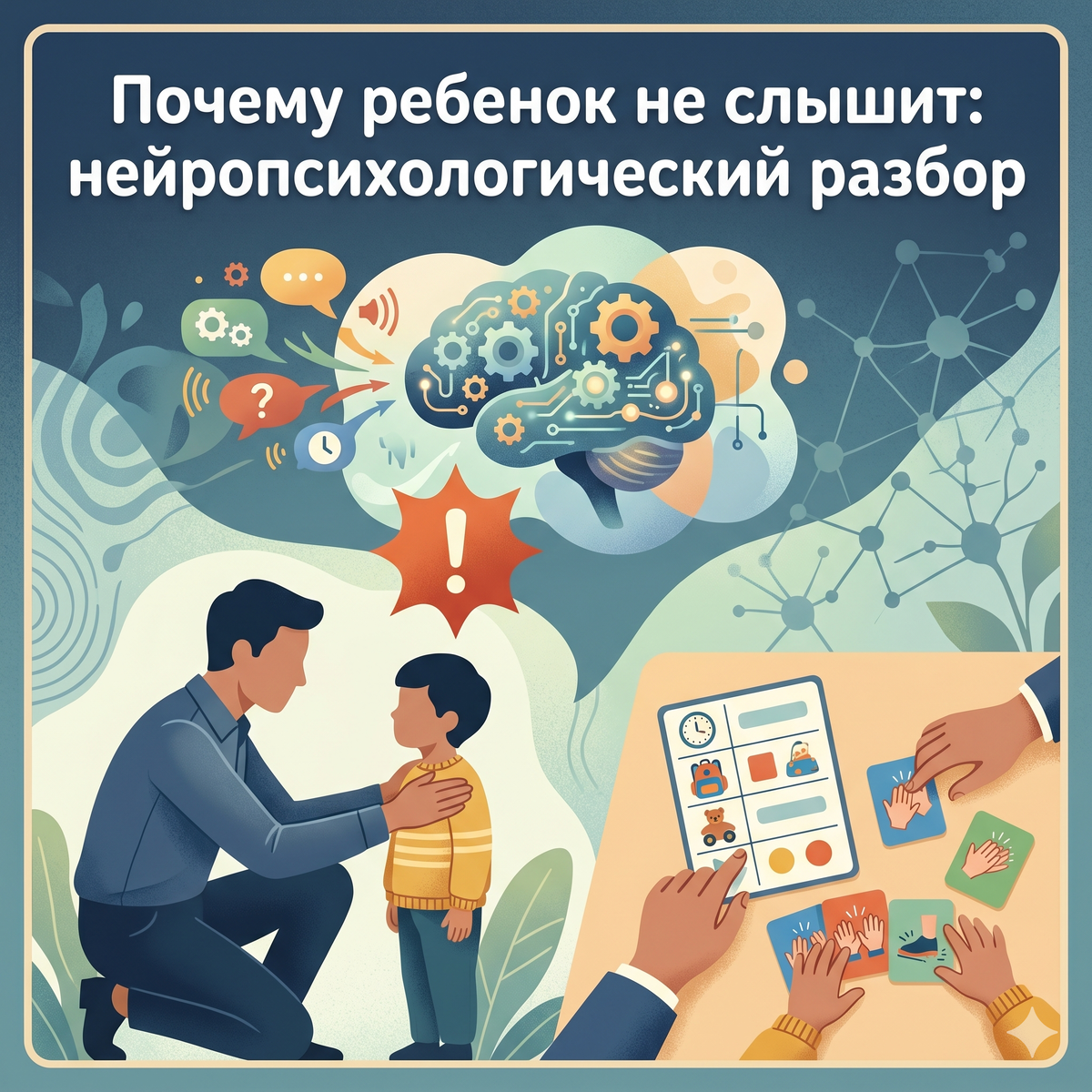 Иллюстрация: Нейропсихологический разбор поведения ребенка. Автор блога: Светлана Слепцова. Оформление: ИИ Gemini.