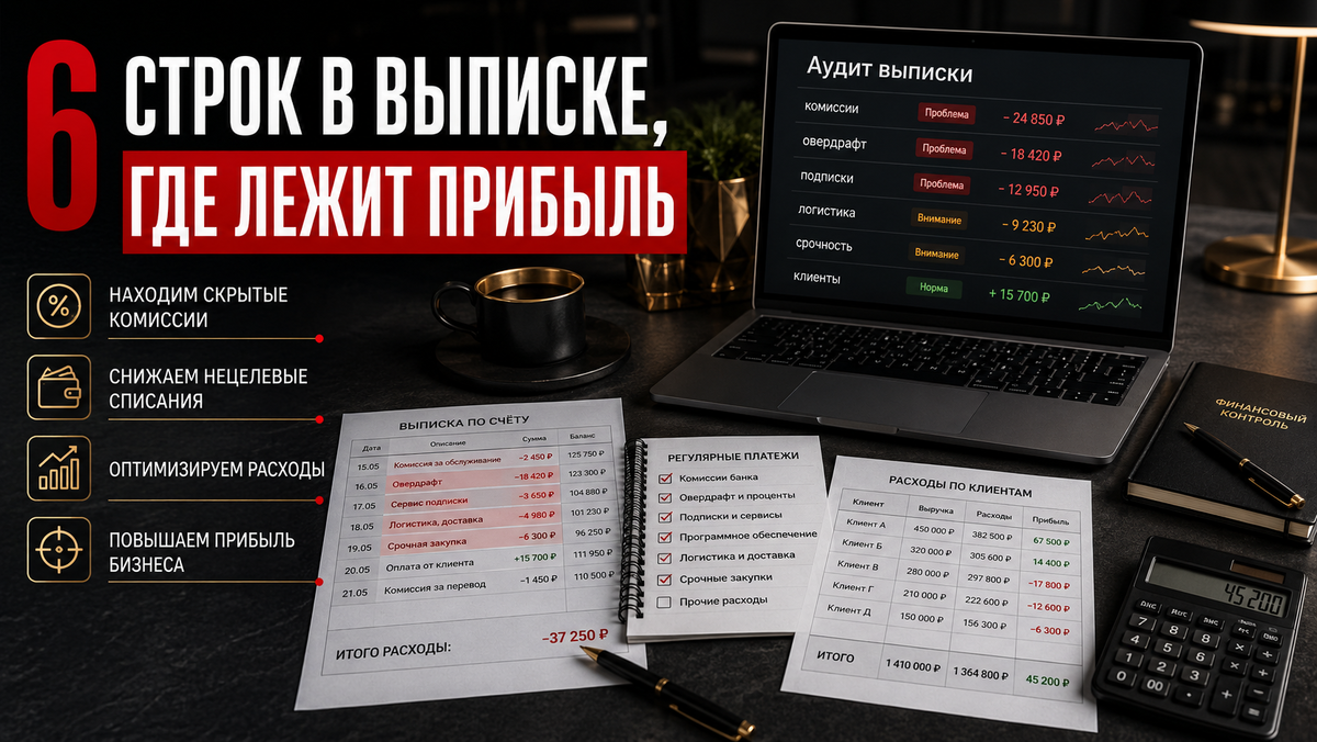 6 СТРОК В ВЫПИСКЕ, ГДЕ ЛЕЖИТ ПРИБЫЛЬ