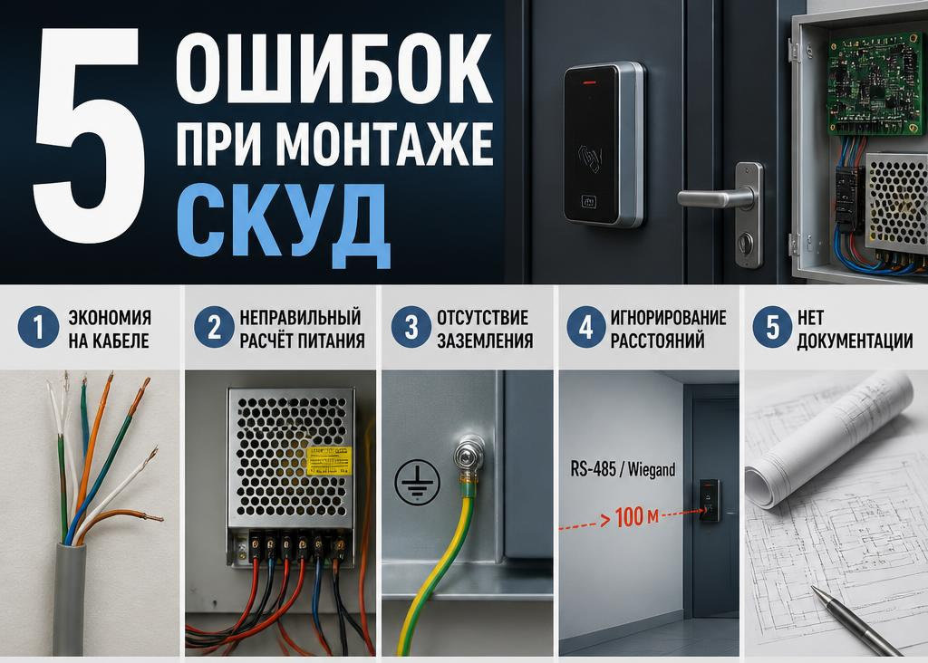Частые ошибки при монтаже систем СКУД