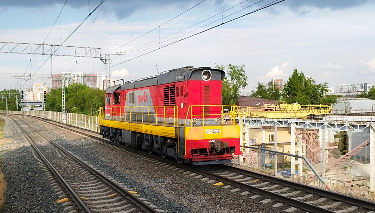 Тепловоз ЧМЭ3-4024 резервом на перегоне Андроновка - Угрешская