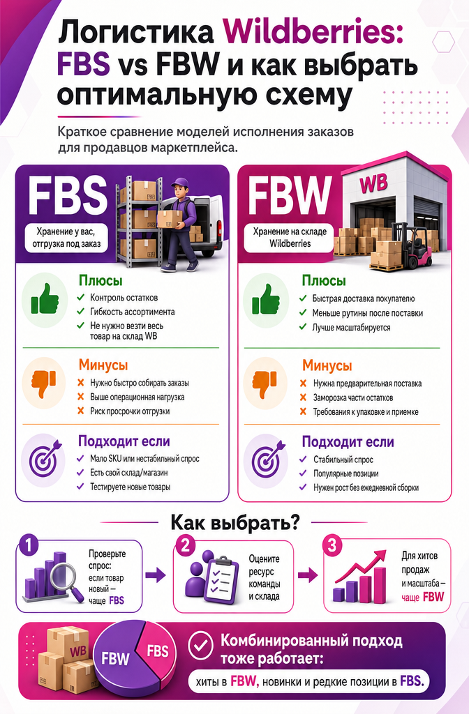    Логистика Wildberries: FBS или FBW — как выбрать схему и не слить бюджет на старте? Рахим Танжариков