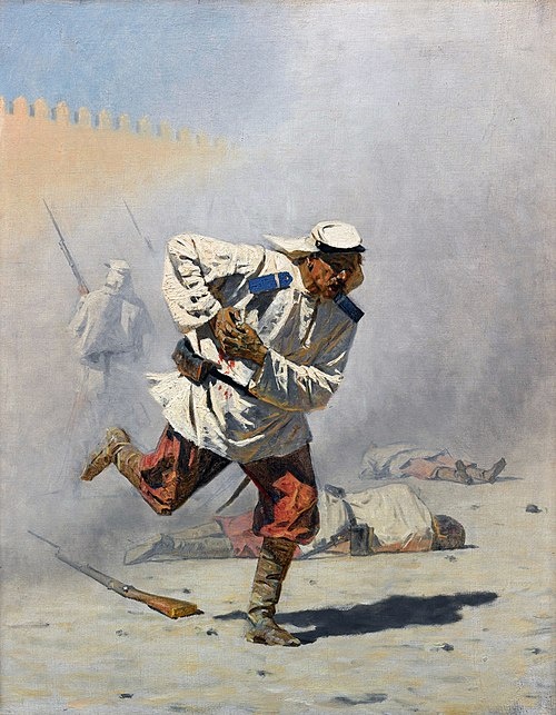 Смертельно раненный, 1873 (худож. В. В. Верещагин; фото из интернета, здесь как иллюстрация)