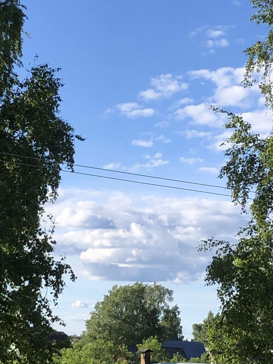 Вид из окна., уже летнее небо.