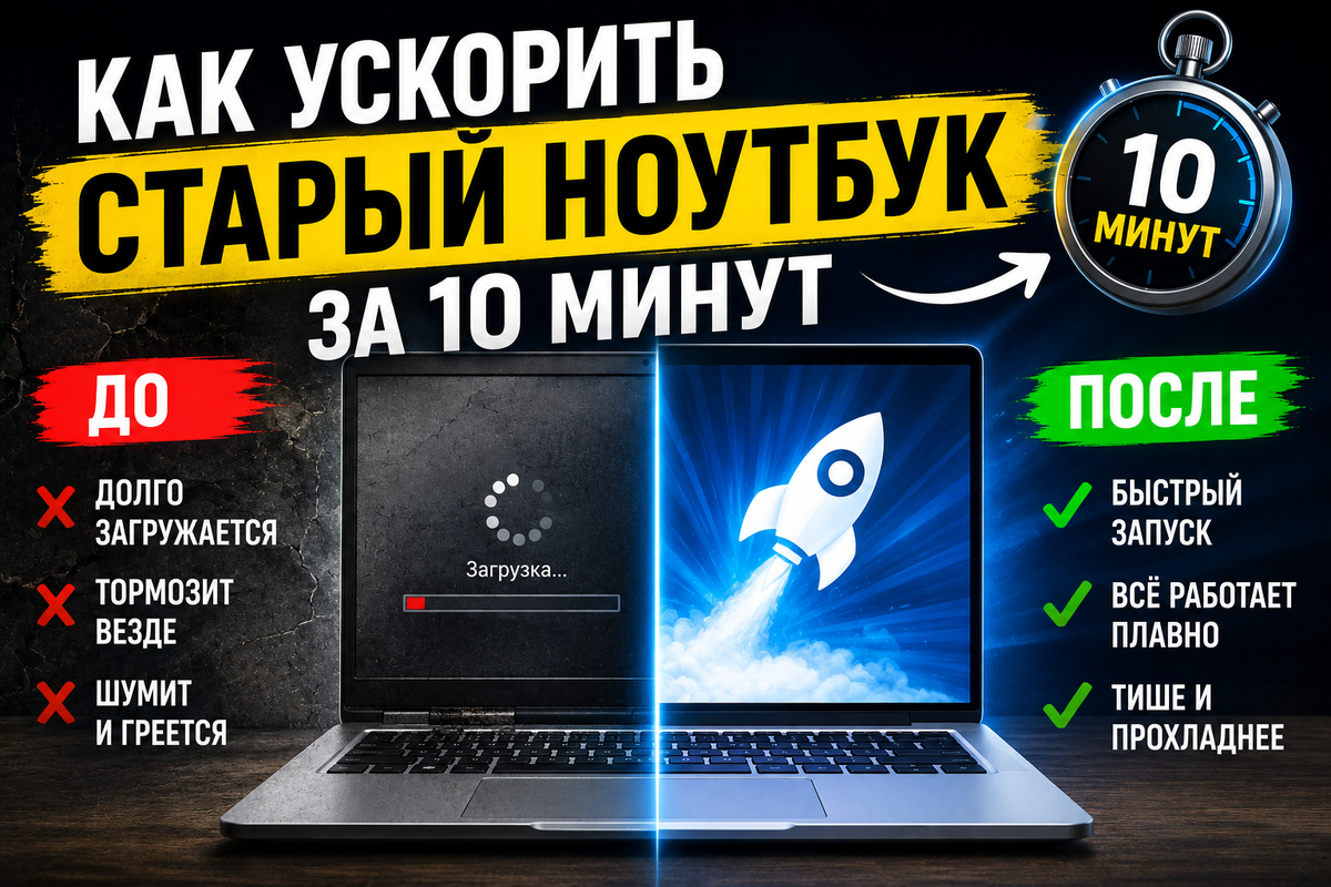 Как ускорить старый ноутбук за 10 минут - 7 простых способов, которые реально работают