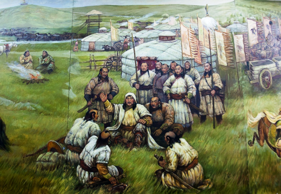 Картина из экспозиции в мавзолее Чингисхана в городе Ордос