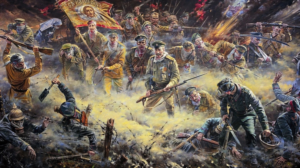 Картина В. Нестеренко «Мы - русские, с нами Бог!», посвященная защитникам крепости Осовец