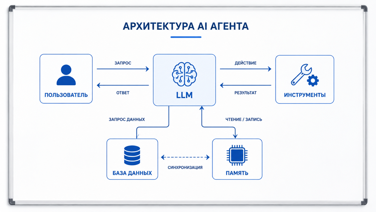 Схема архитектуры AI агента