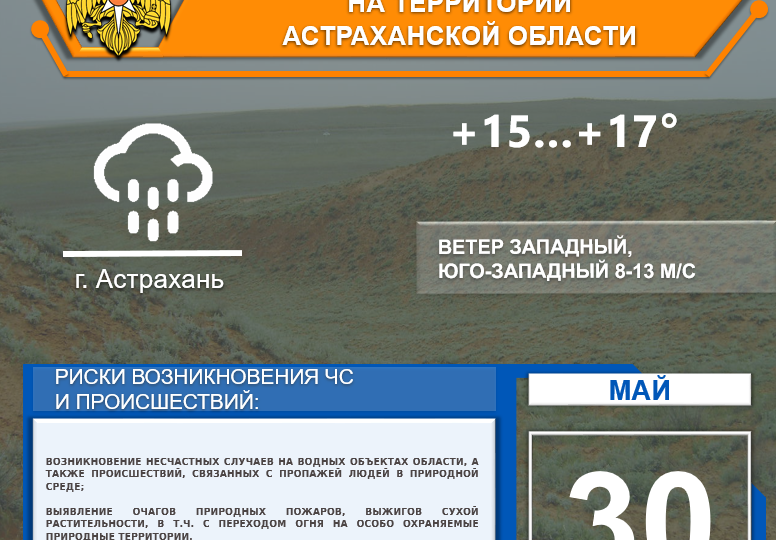 Метеорологическая обстановка на 30 мая