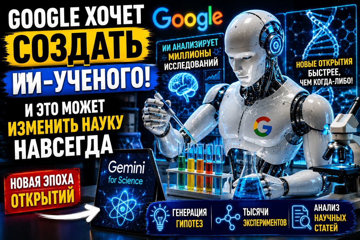 Google хочет создать ИИ-ученого. И это может изменить науку навсегда 
