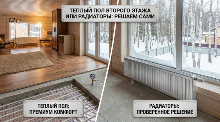    Нужен ли теплый пол на втором этаже или можно обойтись радиаторами?