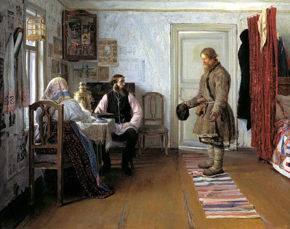 И.П.Богднов. За расчетом. 1890 г.