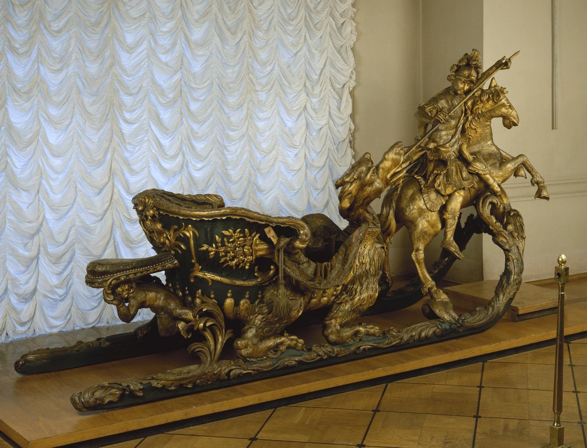 Карнавальные сани с фигурой Cв. Георгия. 1760-е гг. Зал №167.